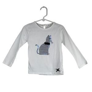 J by Jasper Conran-Girls White and Blue Sequined Cat Top